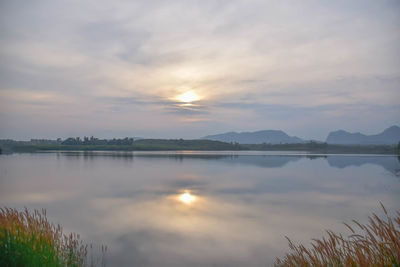 Sunset over lake