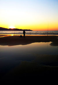 Scenic view of sea at sunset