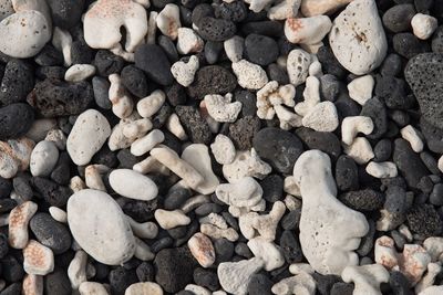 Full frame shot of pebbles at beach