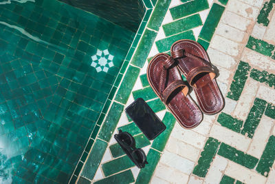 High angle view of swimming pool