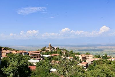 High angle view of townscape against sky