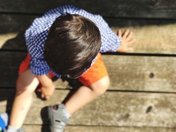 Close-up of boy playing outdoors