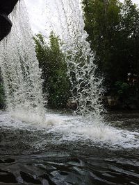 Close-up of water splashing on water