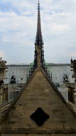 View of temple building against cloudy sky