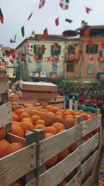 Close-up of fruits for sale at market stall