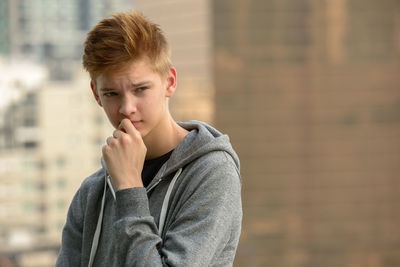 Portrait of boy looking away