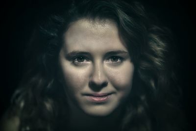 Close-up portrait of young woman