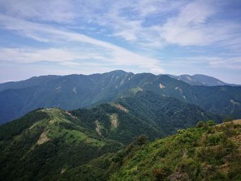 Scenic view of mountains against sky