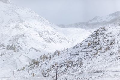 Scenic view of snow covered mountains