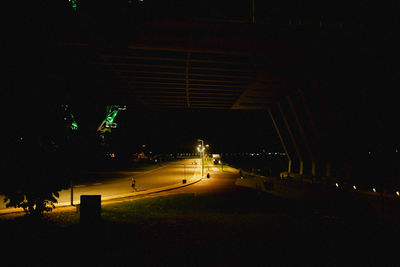 People walking on road at night