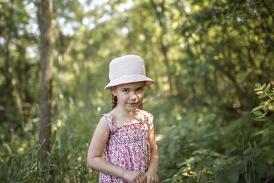 Portrait of a girl wearing hat
