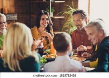 Group of people having food