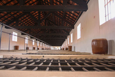 View of empty corridor of building