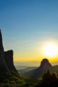 Rock formations at sunset