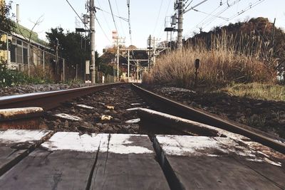 Railroad tracks at sunset