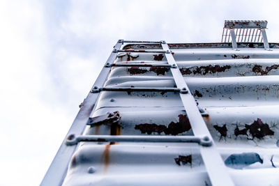Low angle view of ship against sky