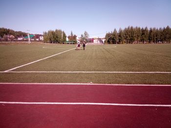 Scenic view of landscape against clear sky