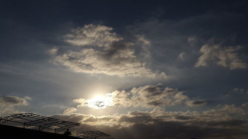 Low angle view of sky at sunset