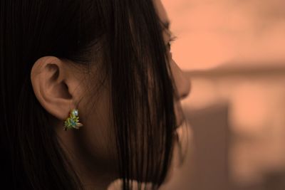 Close-up of beautiful woman