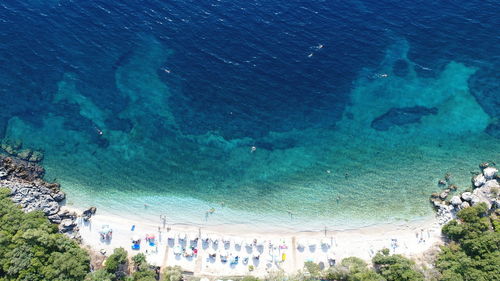 High angle view of beach