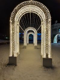 Corridor of building at night