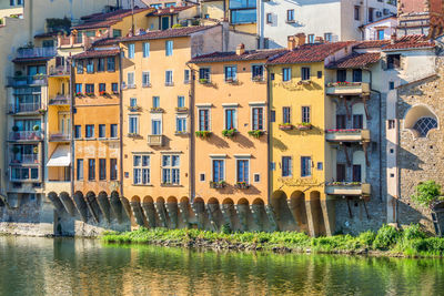 Old apartment house by the river