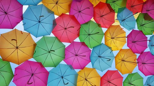 Full frame shot of multi colored umbrellas