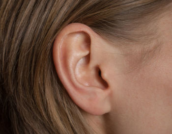 Close-up of woman ear