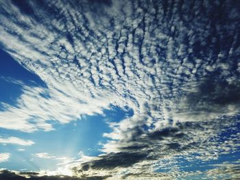 Low angle view of cloudy sky