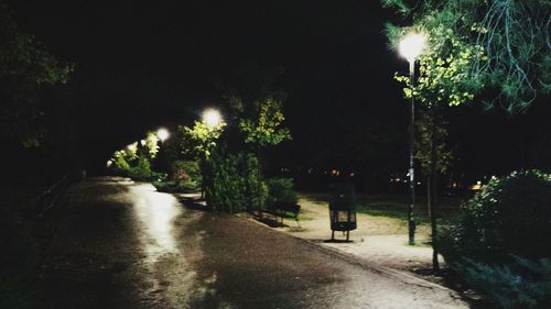 Walkway at night