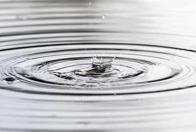 Close-up of drop splashing in water