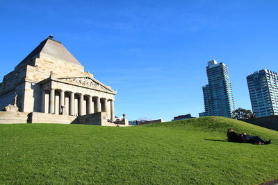 View of temple against clear sky