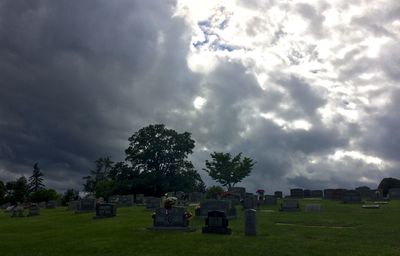 View of cemetery against sky