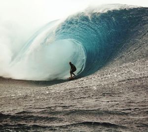 Man surfing in sea