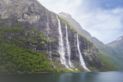 Scenic view of waterfall