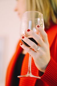 Woman holding wineglass