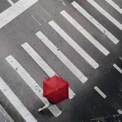 Road marking on road