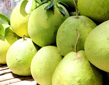 Close-up of pomelo in market