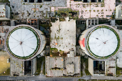 High angle view of buildings in city