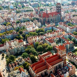 High angle shot of townscape