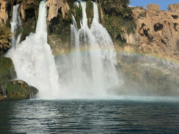 Scenic view of waterfall