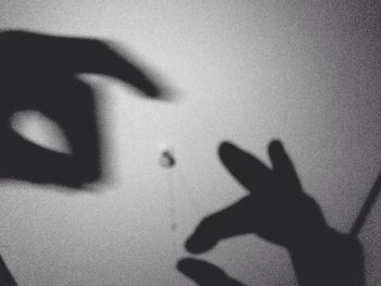 Shadow of man on wall