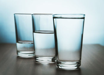 Close-up of empty glass on table