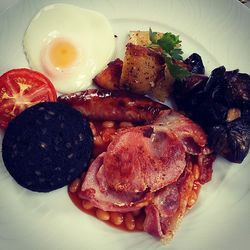 Close-up of meal served in plate