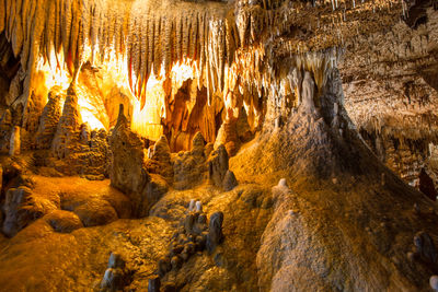 Low angle view of rock formations