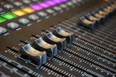 Close-up of sound mixer