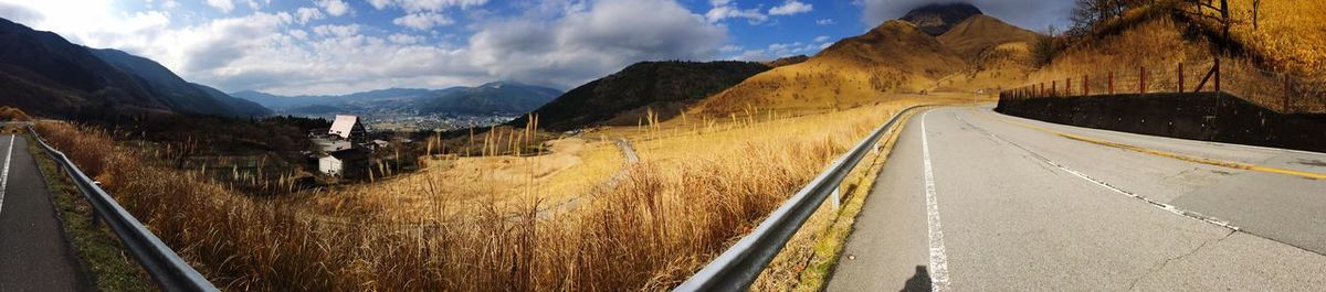 Road leading towards mountains