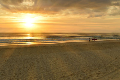 Scenic view of sea at sunset