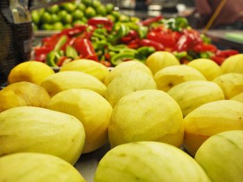 Close-up of fruits for sale at market stall