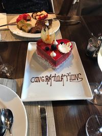 Close-up of cake on table